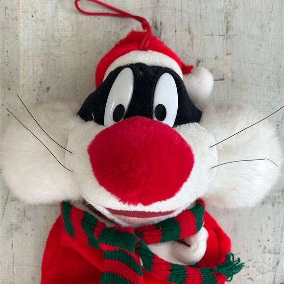 Vintage looney tunes Sylvester the Cat Christmas stocking Holiday decor plush - Picture 2 of 8